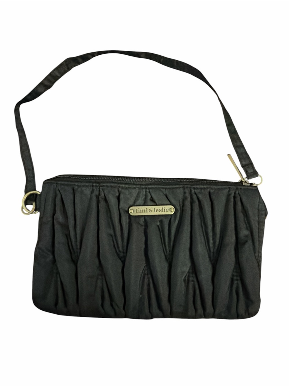 timi & leslie Black Pleated Clutch/Bag
